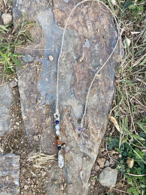 Pendule 7 chakras pierres naturelles